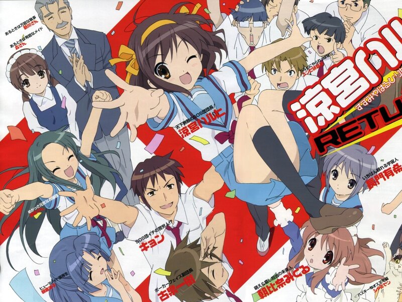 Anime Characters in School Uniforms — Red, Chaotic