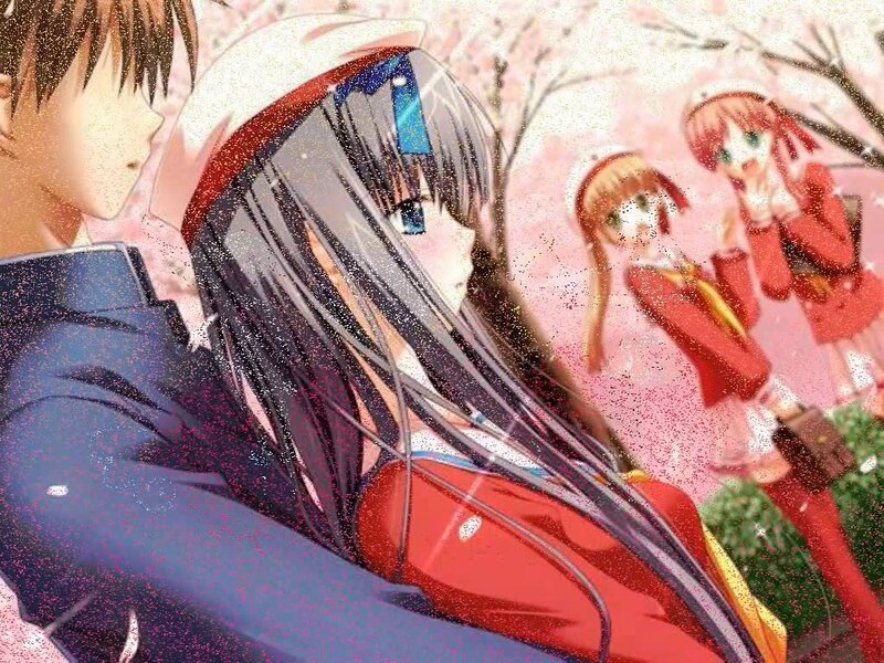 Anime Characters in School Uniforms — Red, Romantic