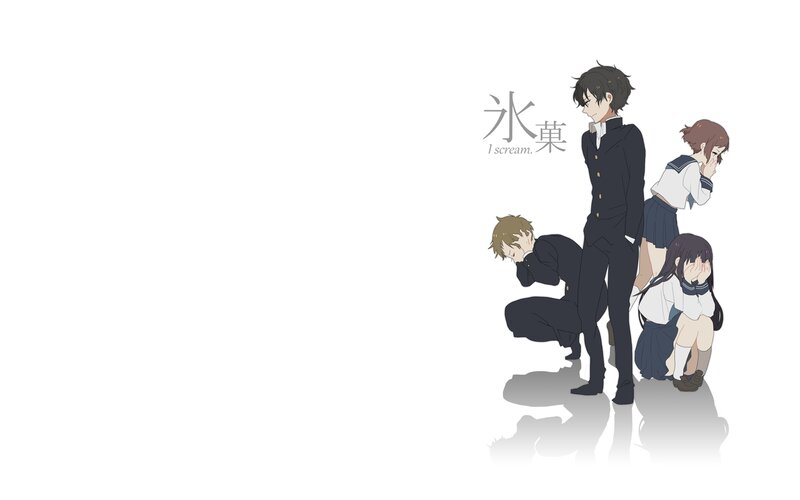 Anime Characters in School Uniforms — White, Dramatic