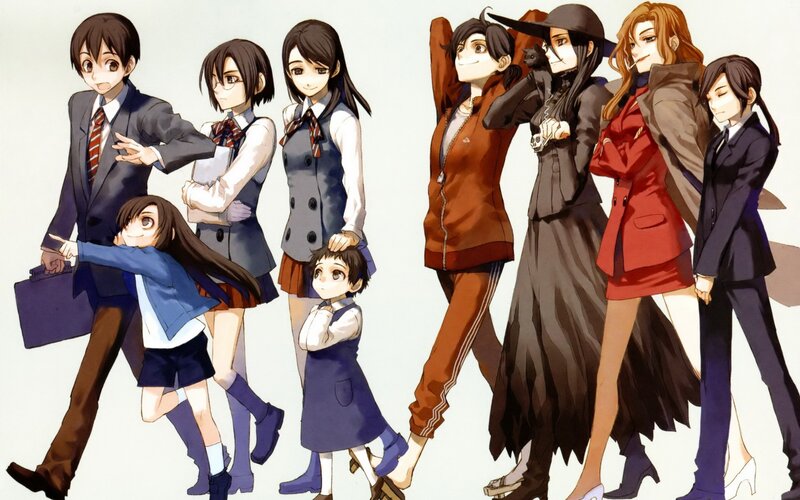 Anime Characters in School Uniforms — White, Neutral, Manga