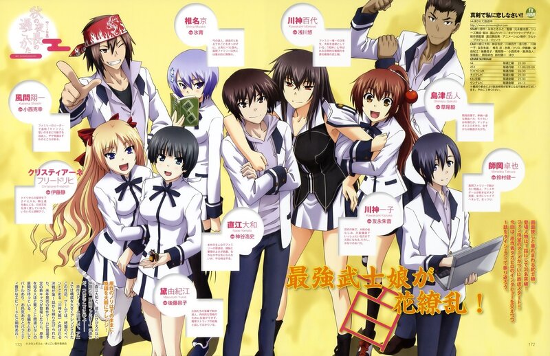 Anime Characters in School Uniforms — Yellow, Energetic, School Uniform, Character Portraits