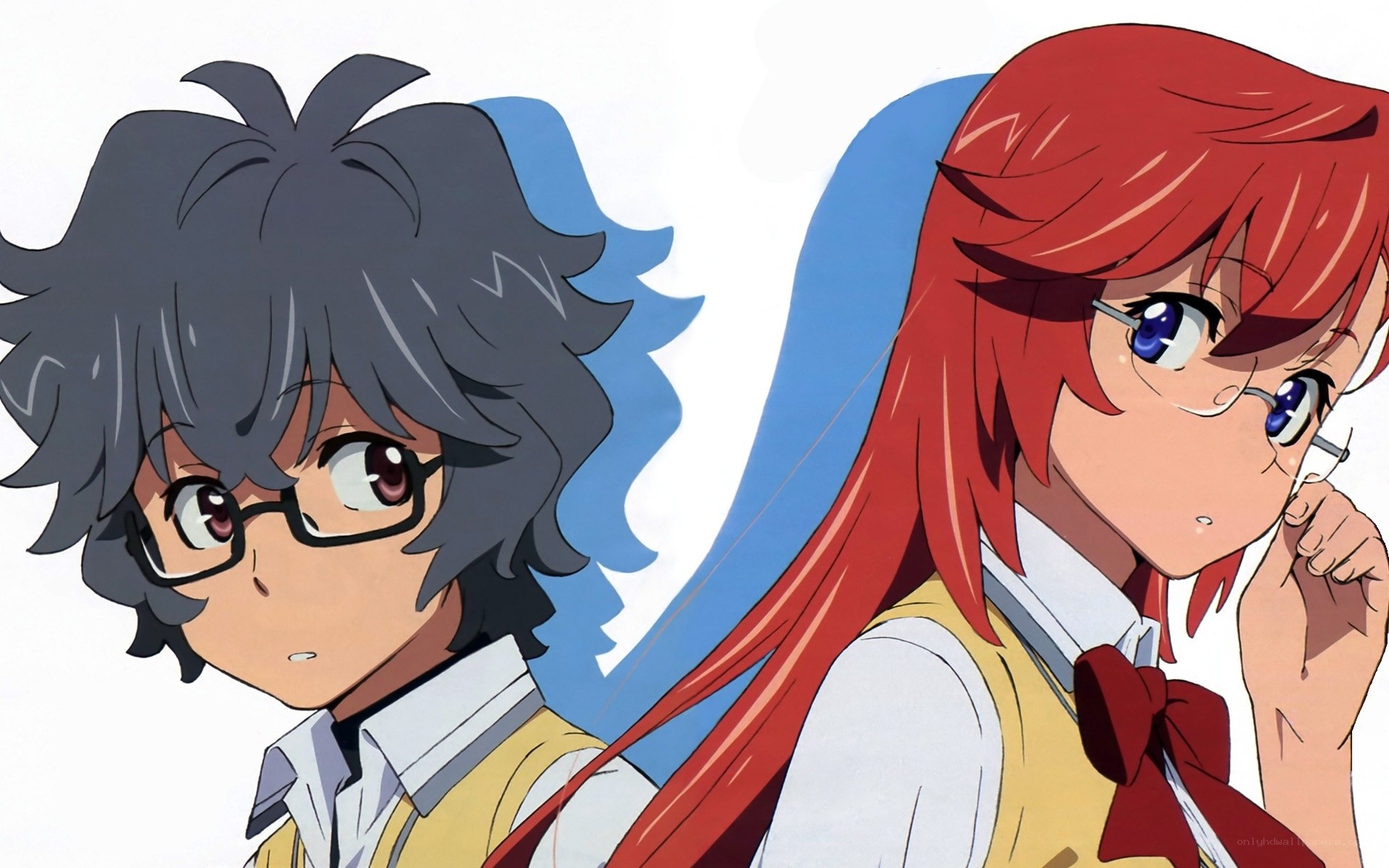 Anime characters in school uniforms