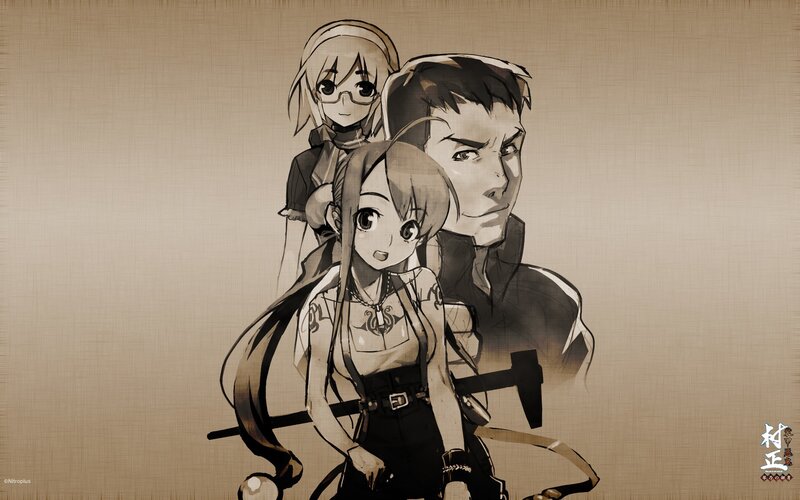 anime characters in sepia art style