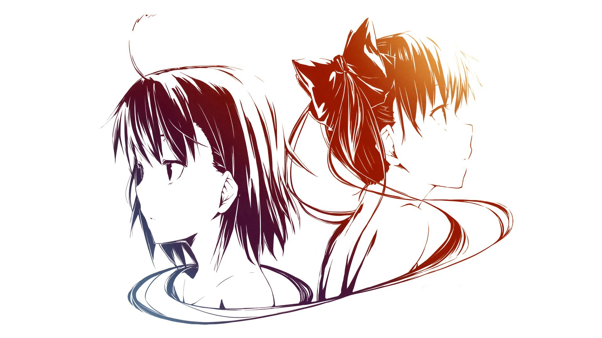 anime characters in silhouette