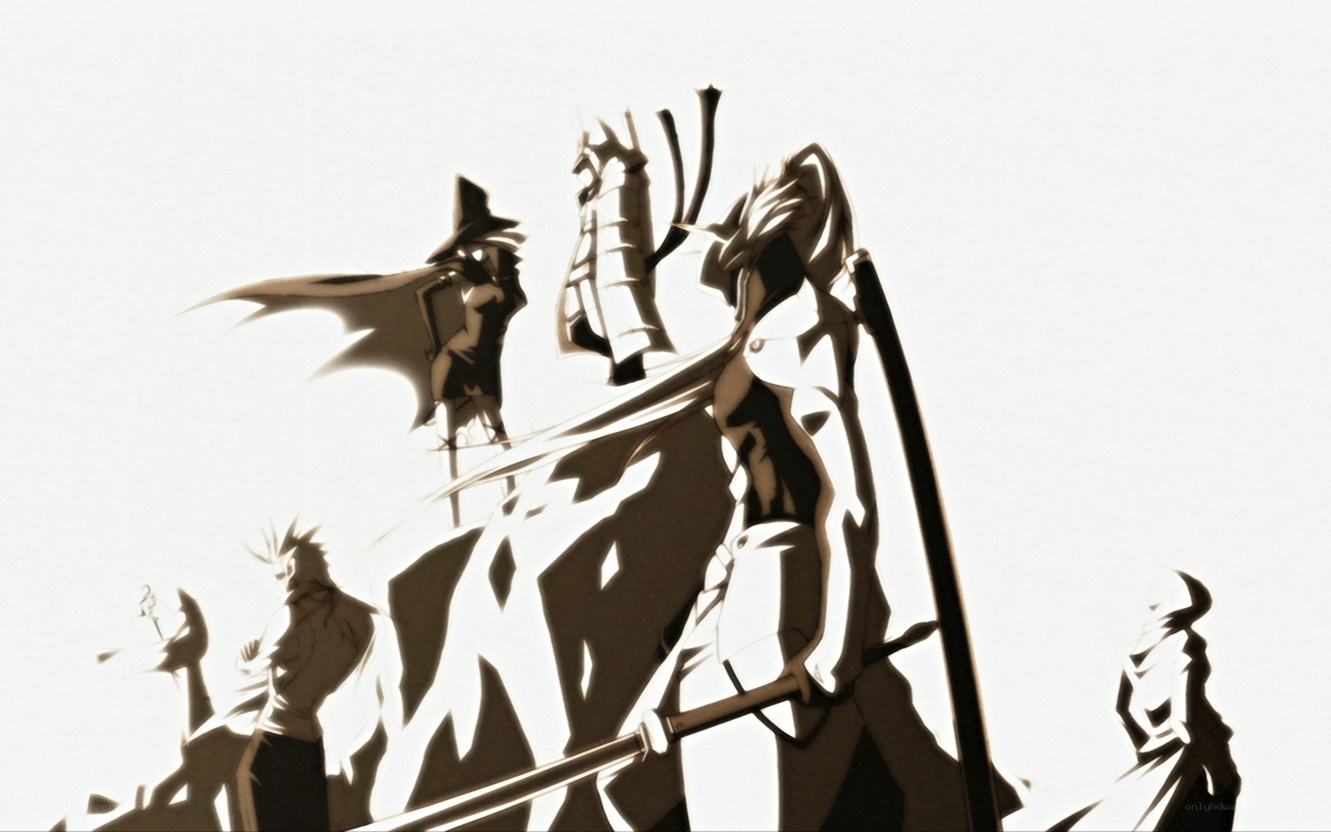 anime characters in silhouette