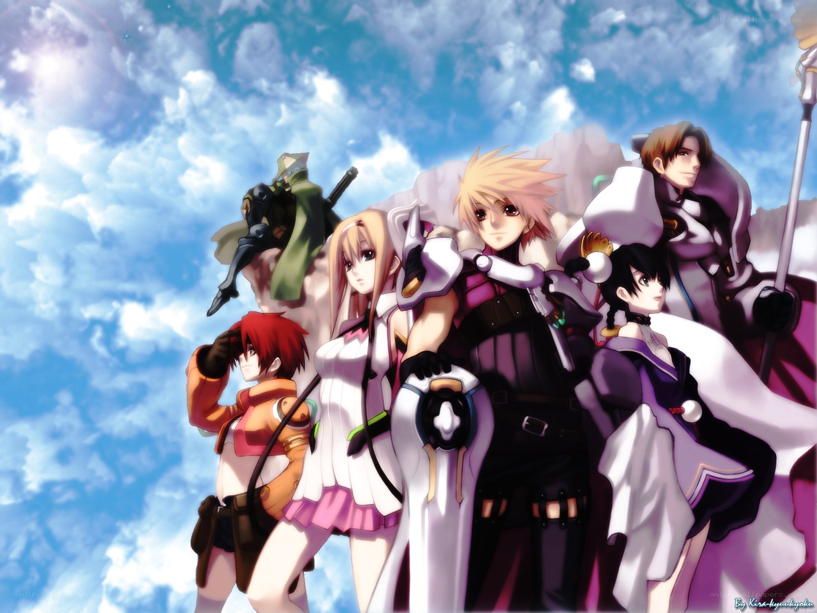 anime characters in sky