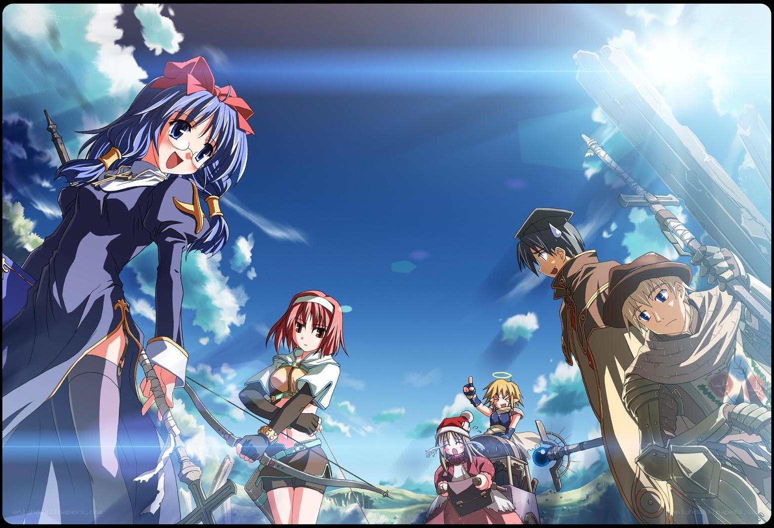 anime characters in sky battle