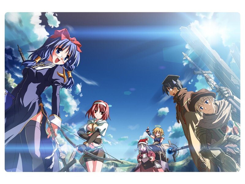 anime characters in sky battle