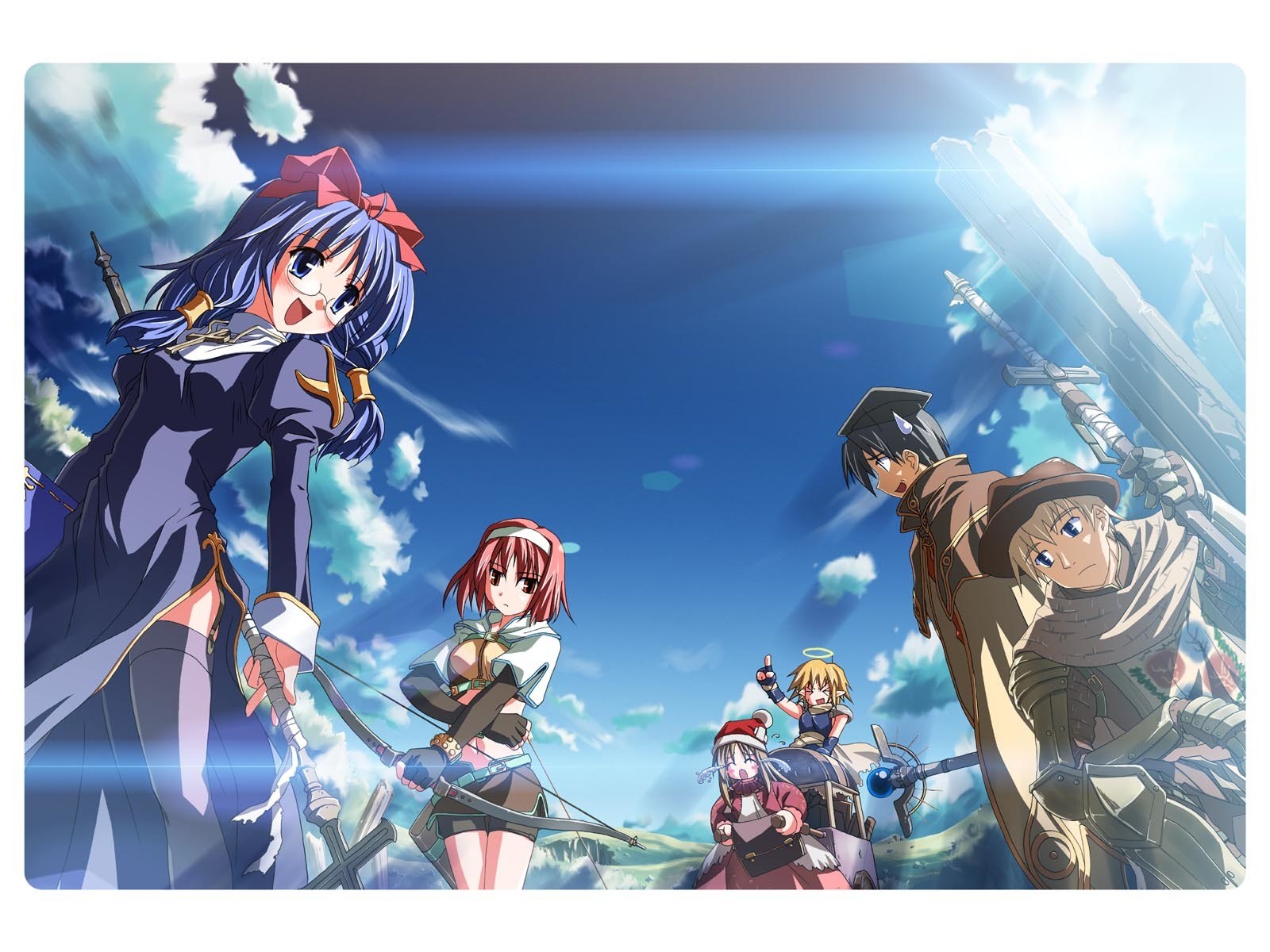 anime characters in sky battle