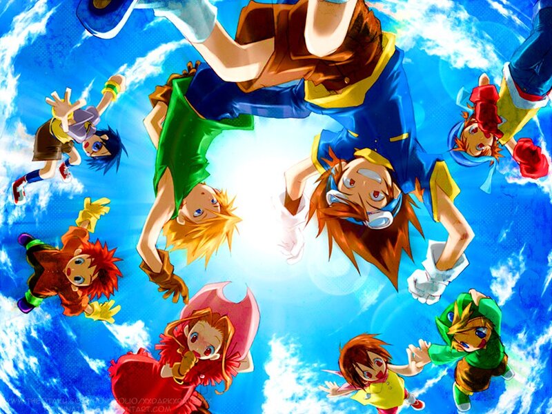 Anime Characters in Sky — Blue, Dynamic