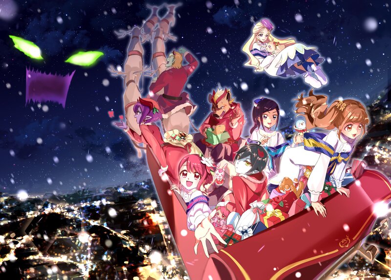 Anime Characters in Sleigh