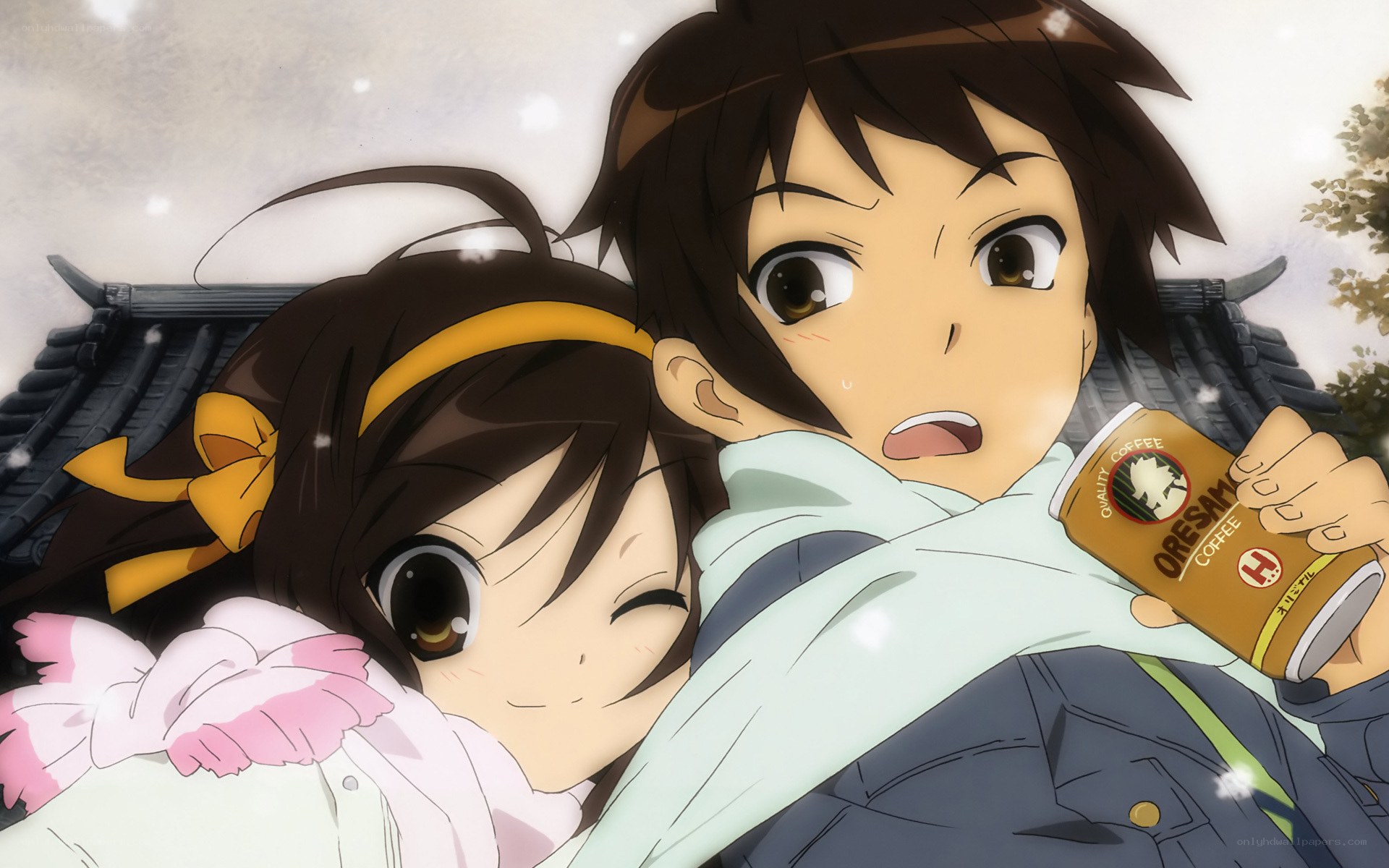 Anime characters in snow