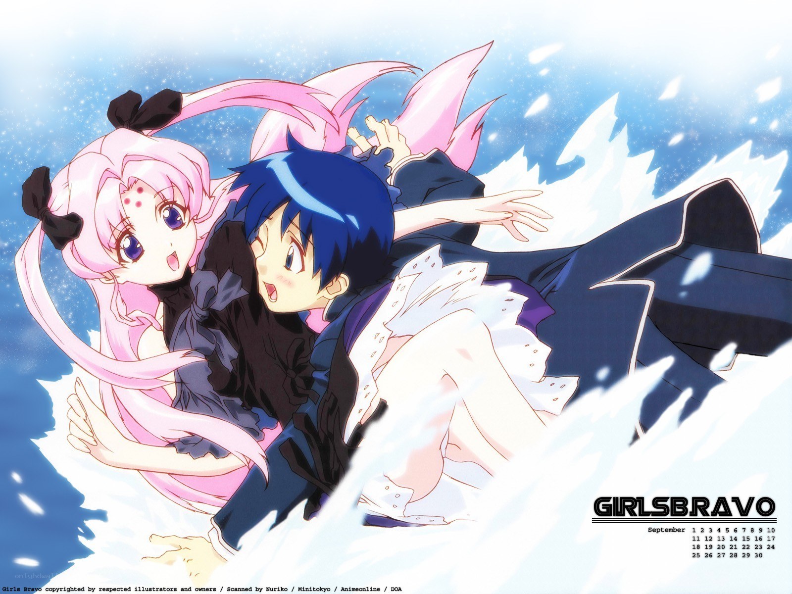 Anime characters in snow