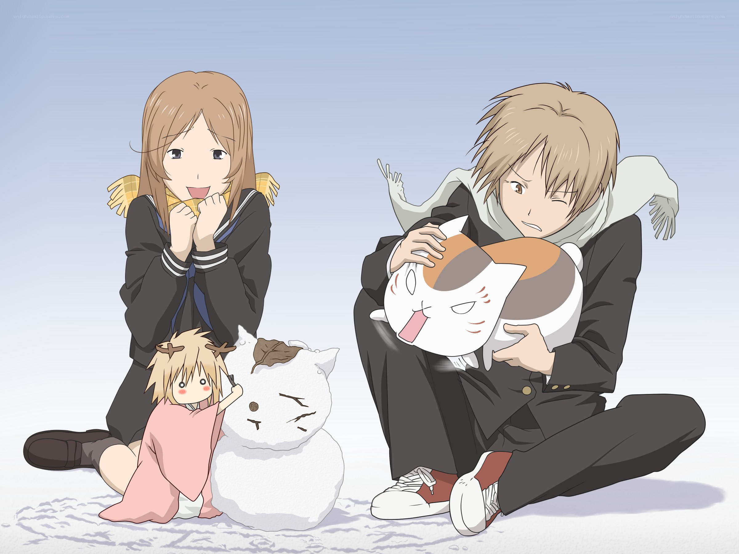 Anime characters in snow