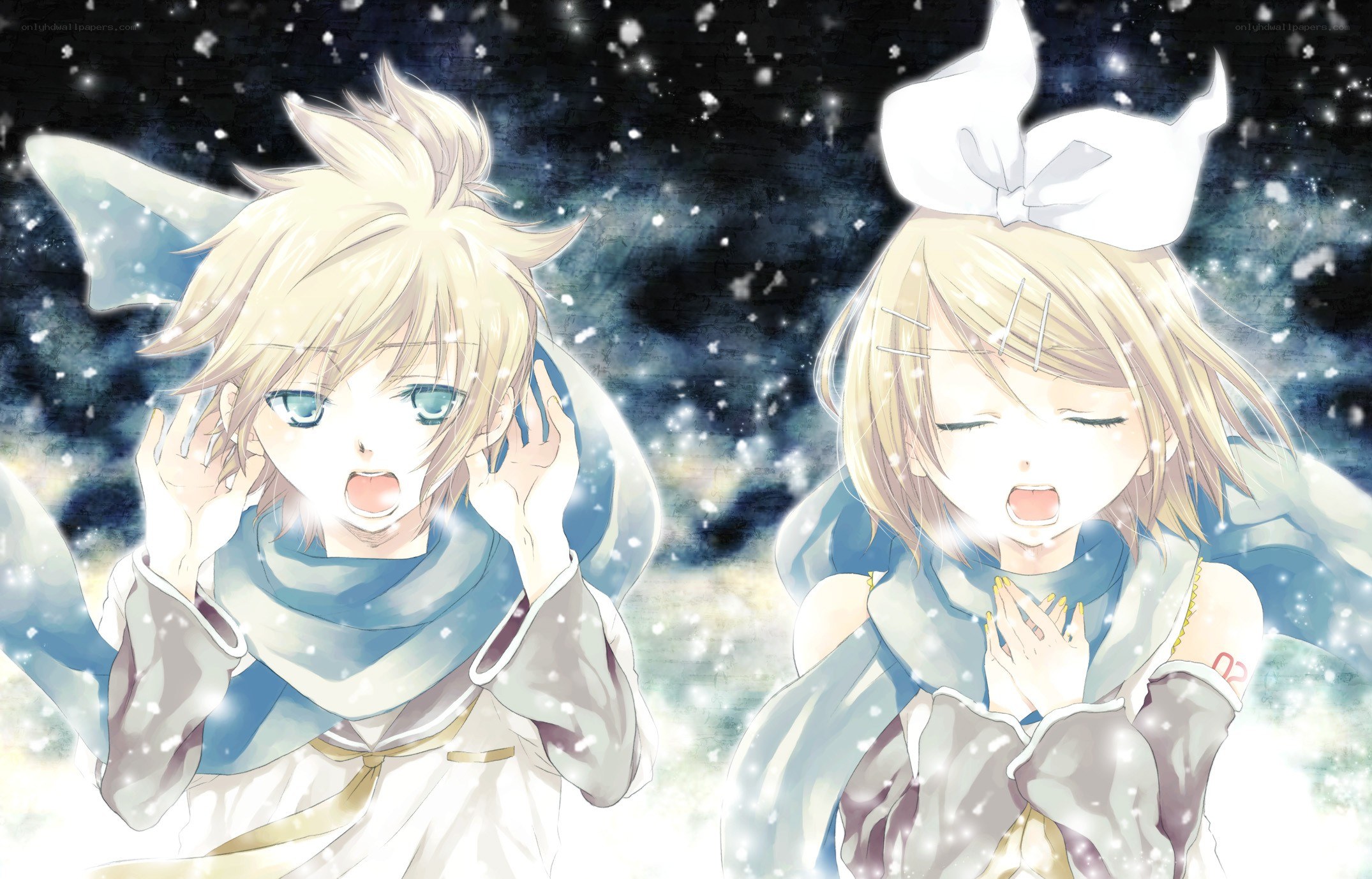 Anime characters in snow