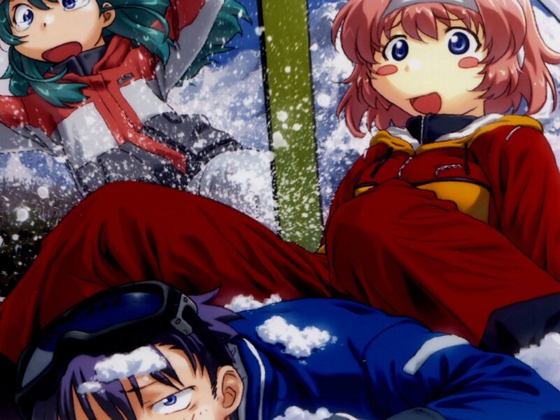 Anime characters in snow