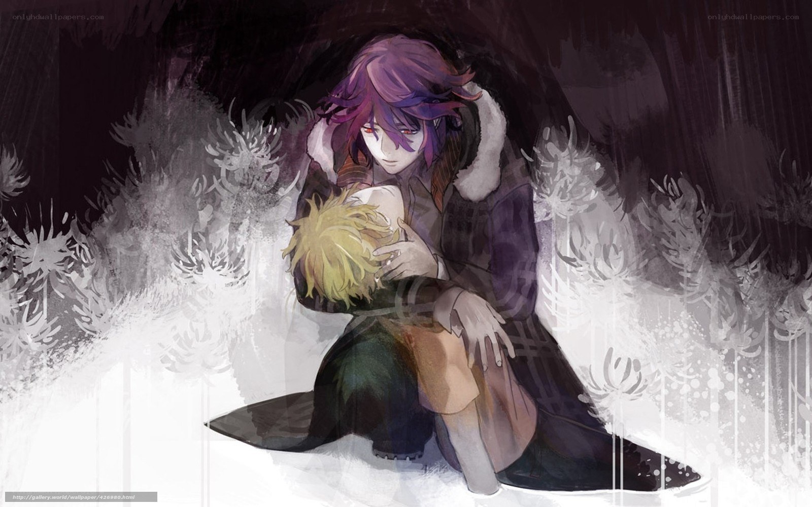 anime characters in snow