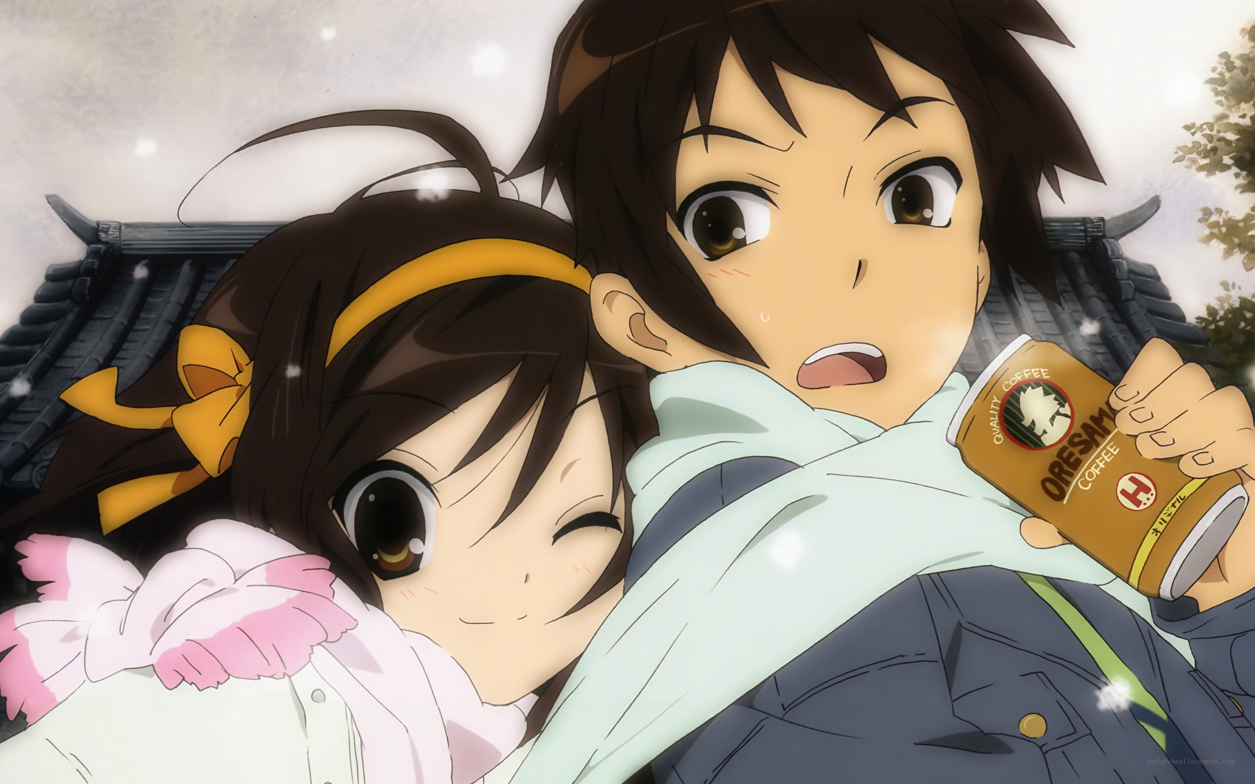 Anime characters in snow