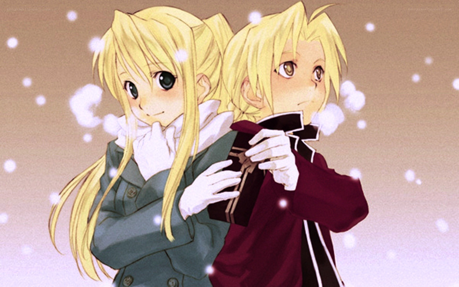 anime characters in snow