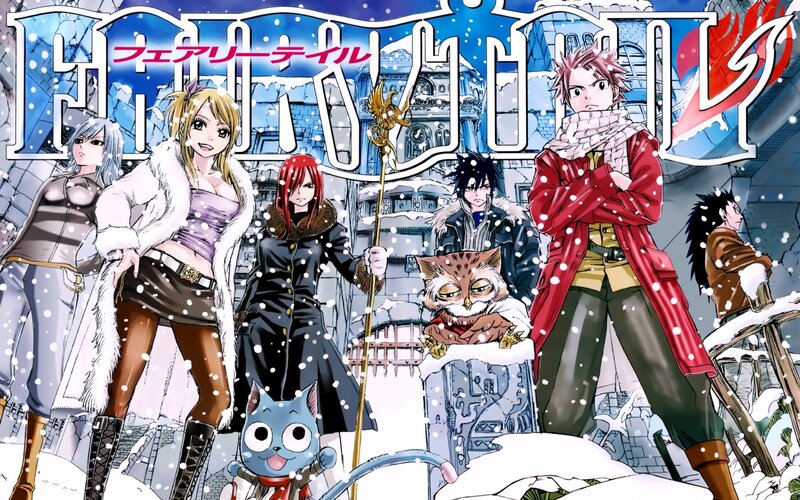 Anime Characters in Snow — Blue, Dramatic, Winter
