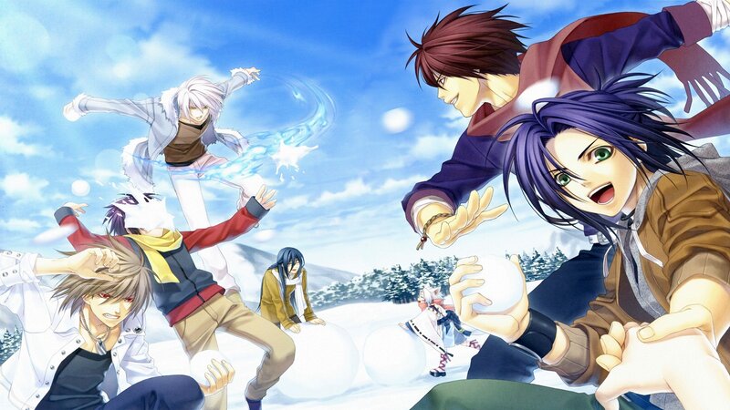 Anime Characters in Snow — Blue, Energetic