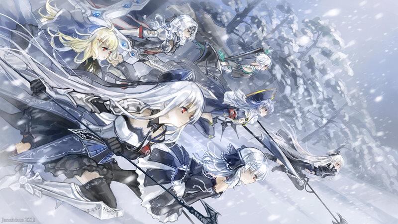 Anime Characters in Snow — White, Dramatic