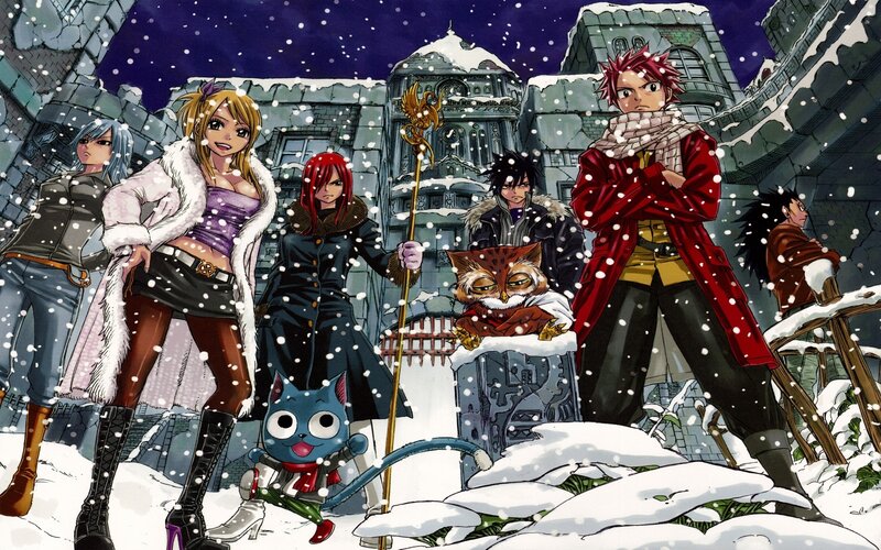 Anime Characters in Snow — White, Dramatic, Winter, Manga
