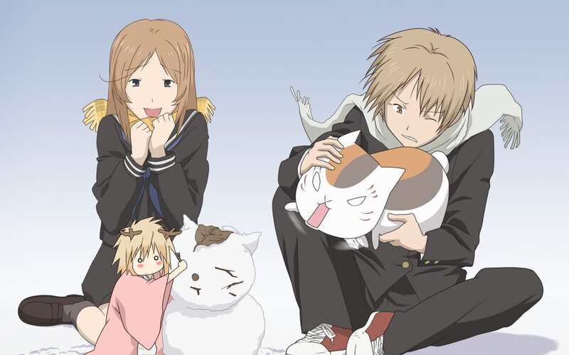 Anime Characters in Snow — White, Playful, Winter, Snowman