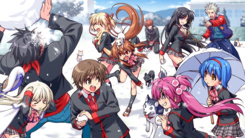 Anime Characters in Snow — White, Playful, Winter