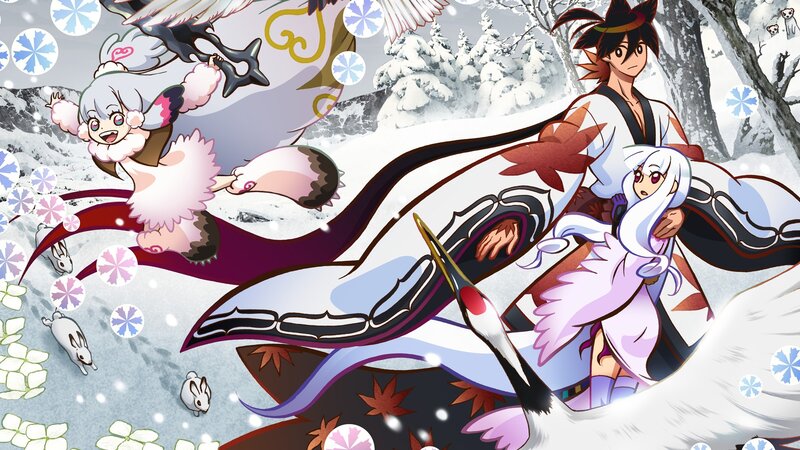 Anime characters in snowy landscape