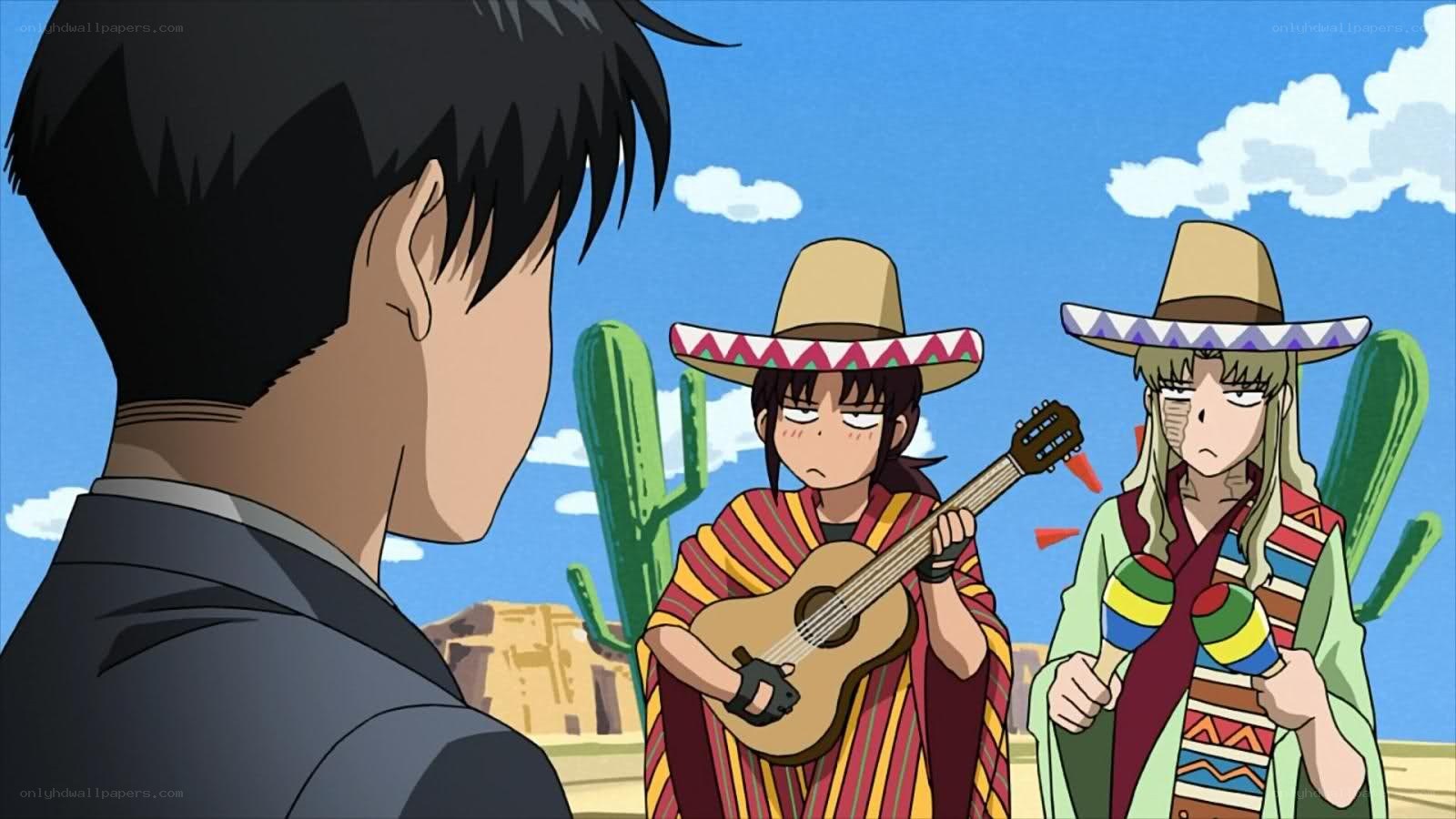 anime characters in sombreros