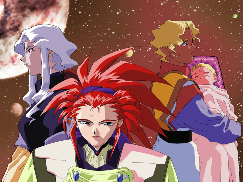 Anime characters in space
