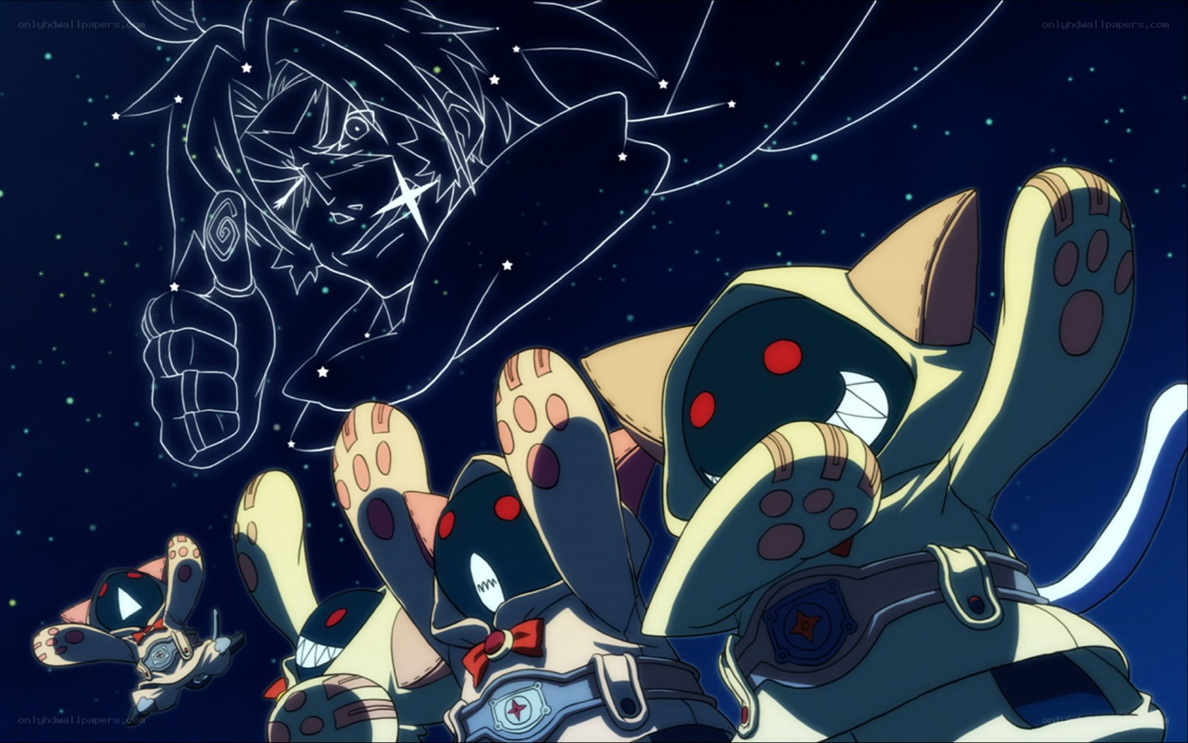 anime characters in space