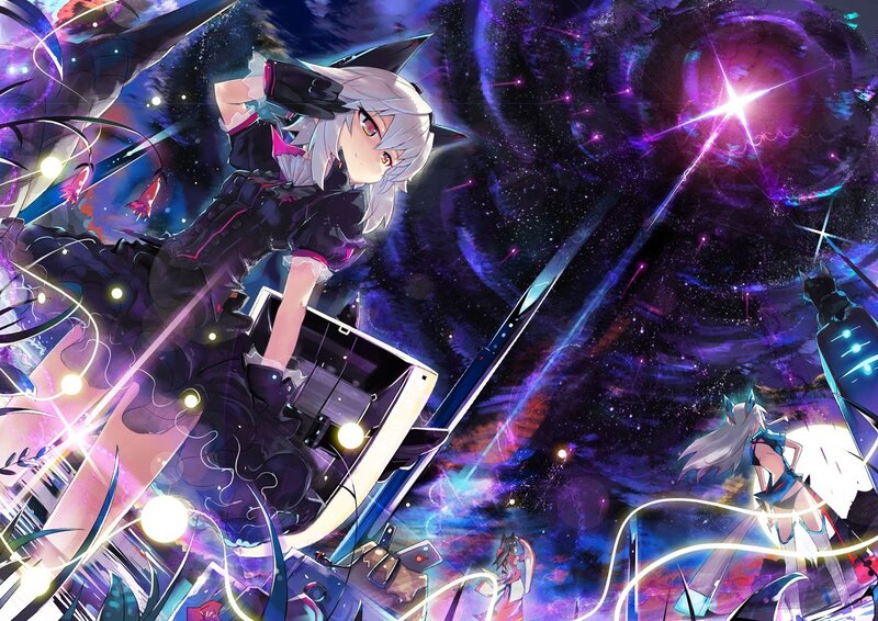 anime characters in space