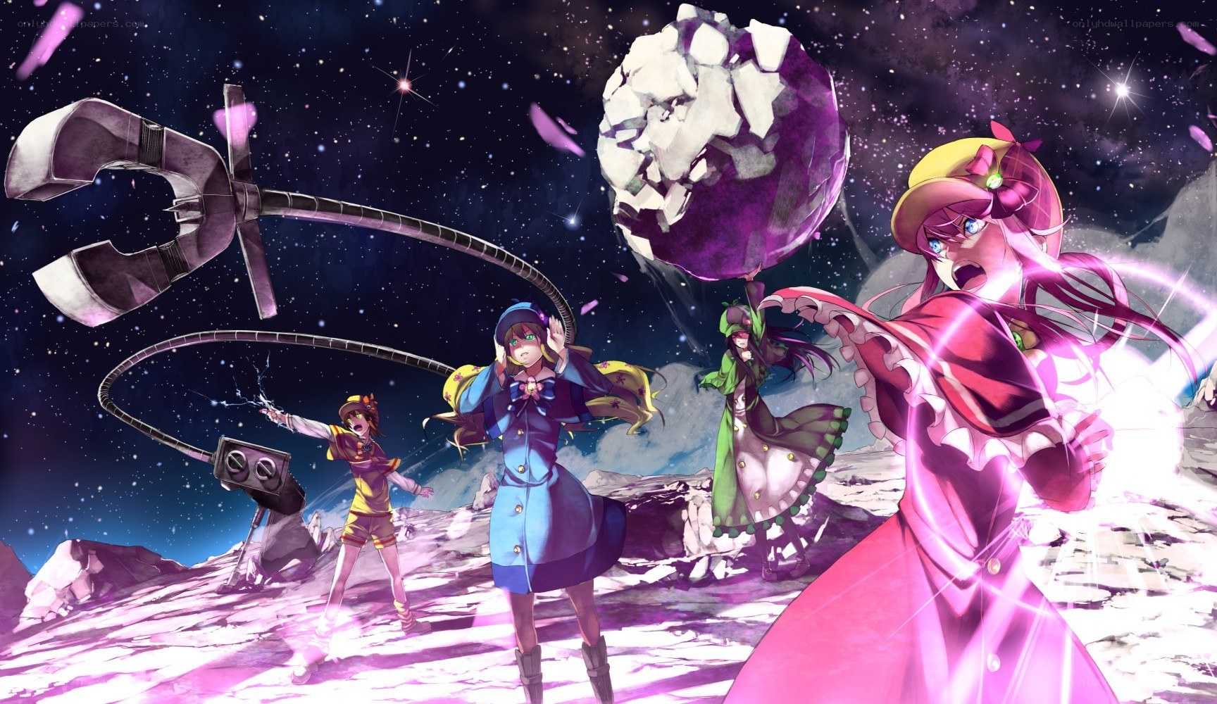 Anime characters in space battle