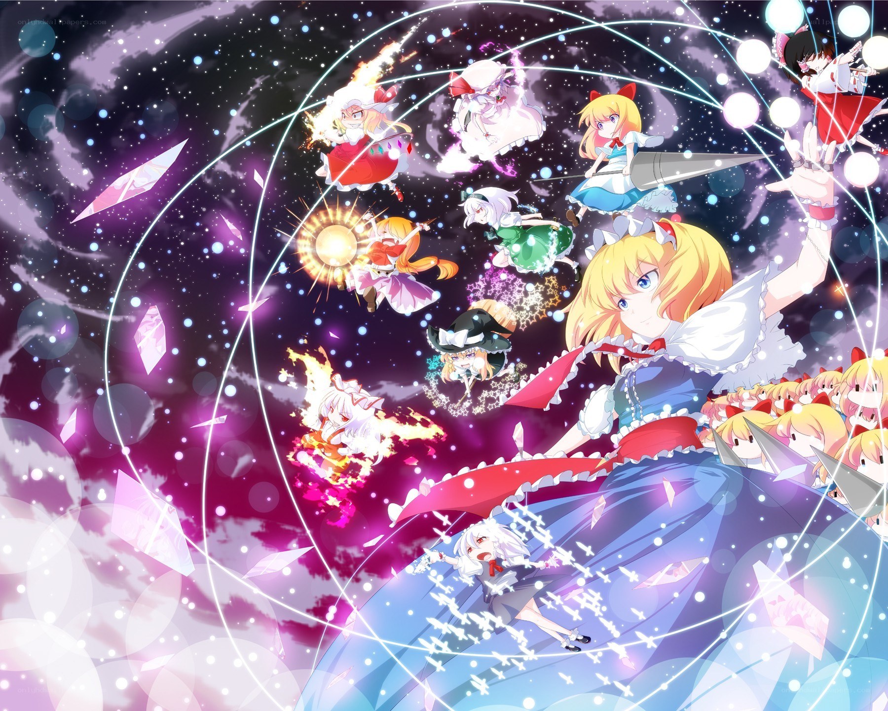 Anime characters in space battle