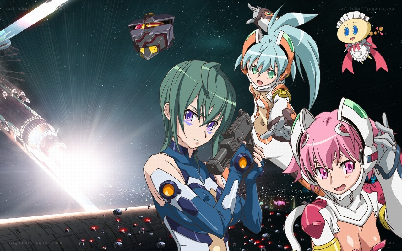 anime characters in space battle