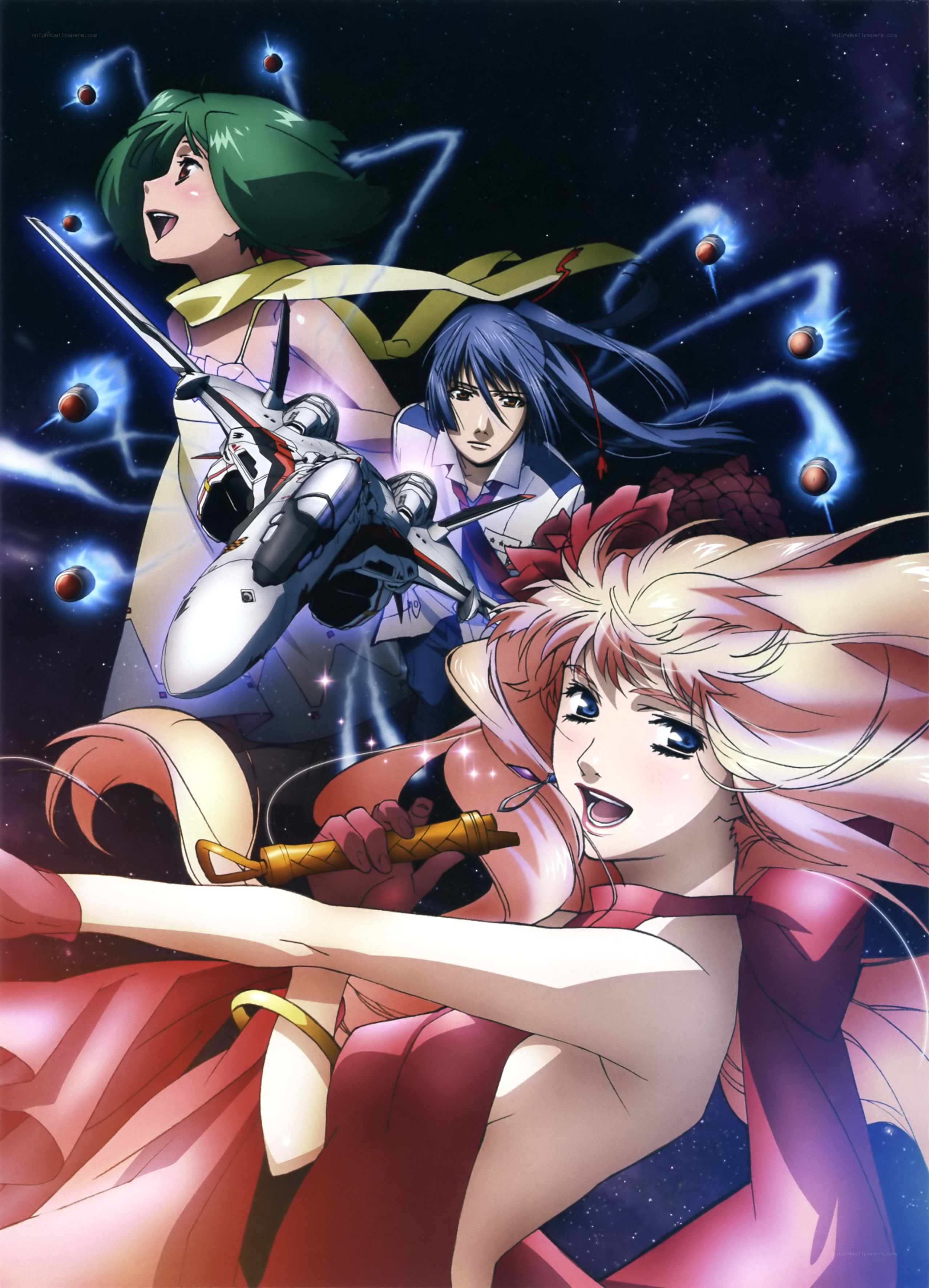 anime characters in space battle
