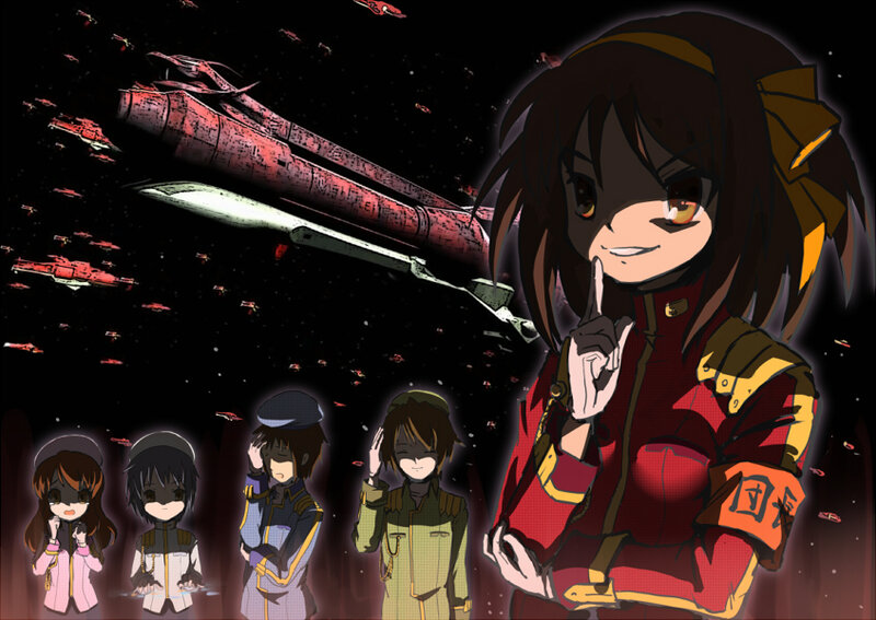 Anime Characters in Space — Black