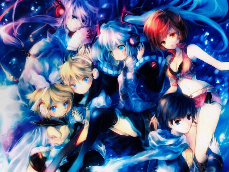 Anime Characters in Space — Blue, Dreamy