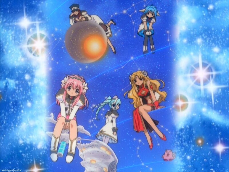 Anime Characters in Space — Blue, Serene