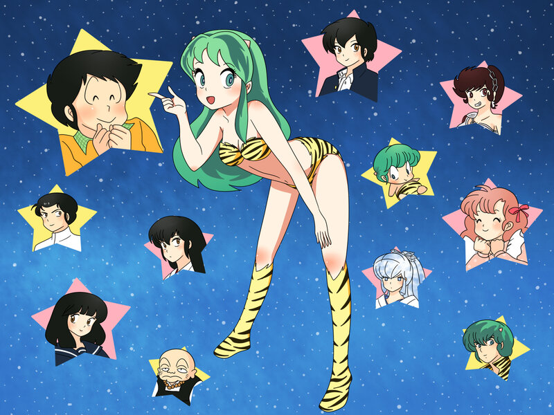 Anime characters in star frames