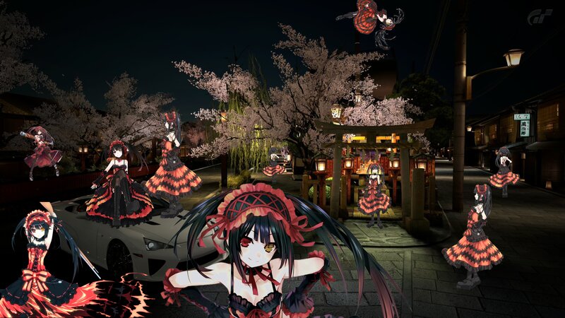 Anime Characters in Street — Black