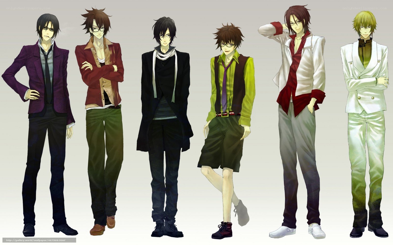 anime characters in stylish outfits
