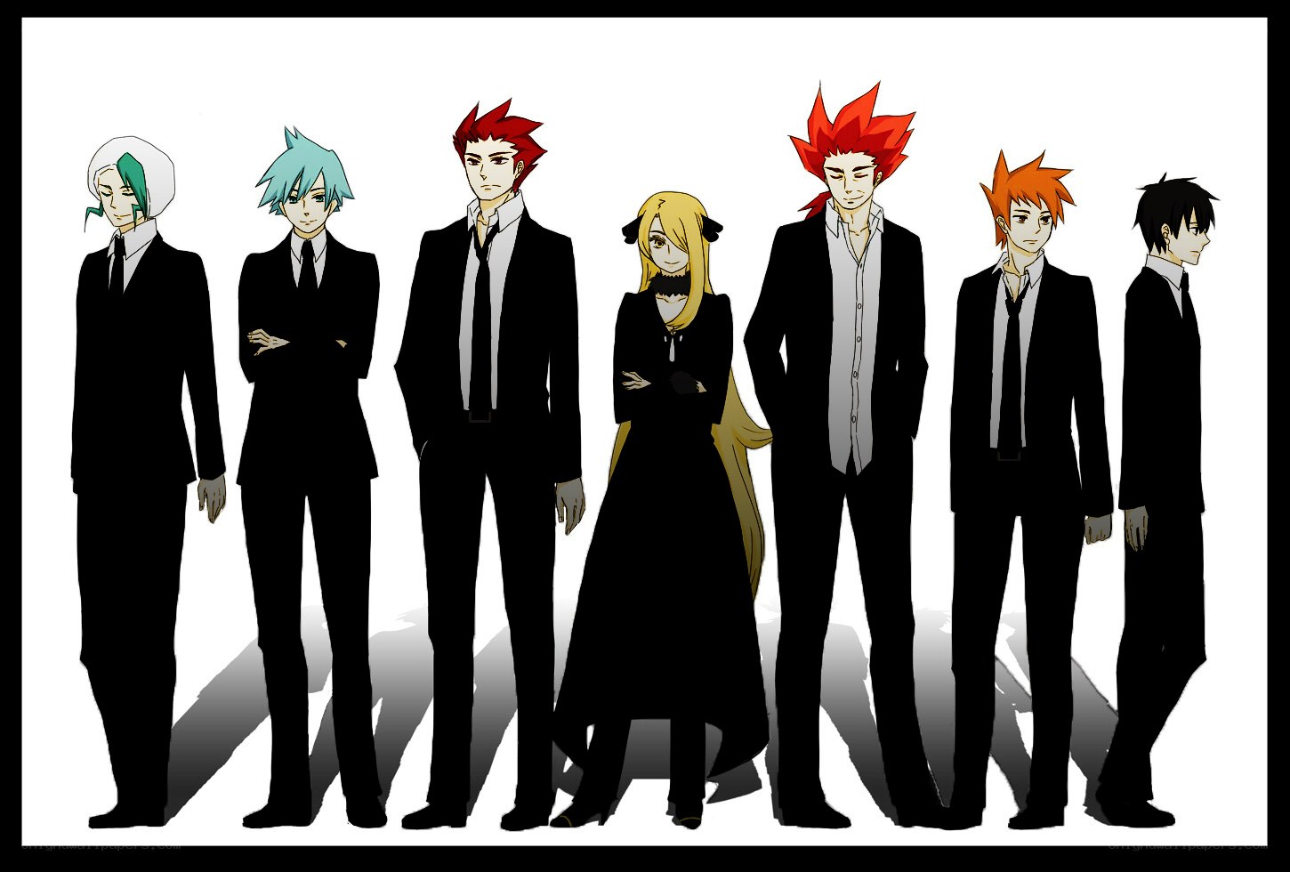 anime characters in suits