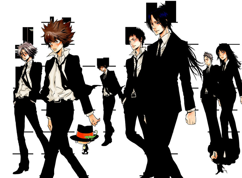 anime characters in suits