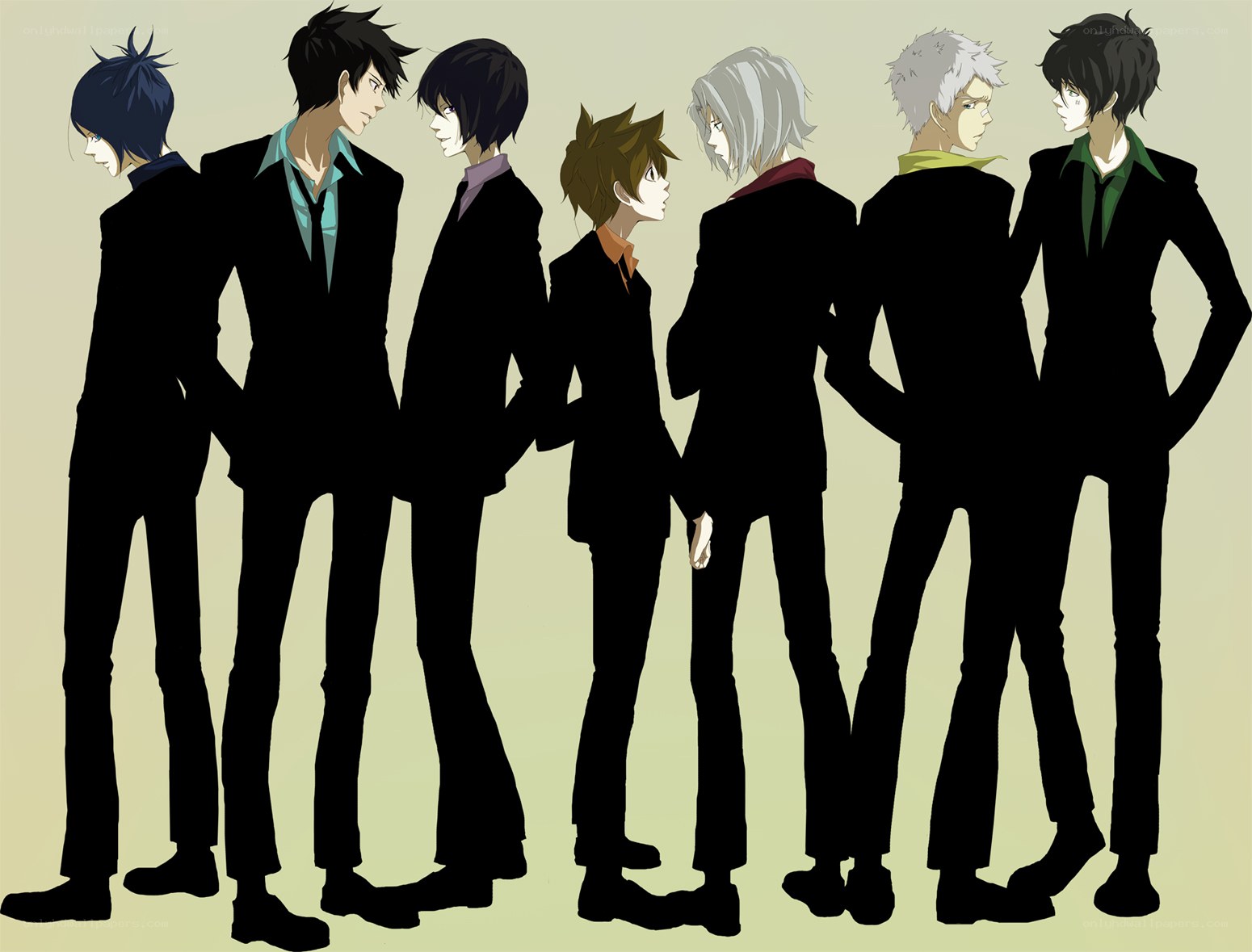 anime characters in suits