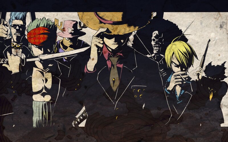 Anime Characters in Suits — Black, Dramatic, Manga, Swords, Guns