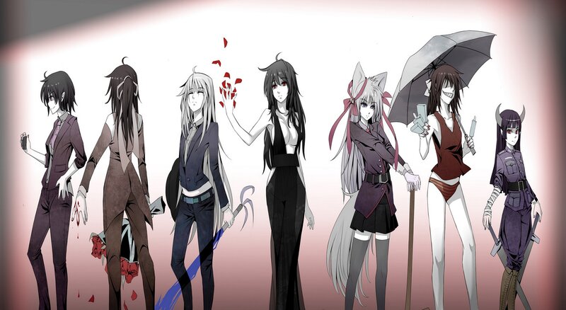 Anime Characters in Suits — Black, Dramatic, Manga, Umbrella