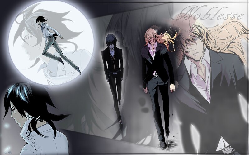 Anime Characters in Suits — Black, Dramatic, Night, Manga, Moon, Shadow